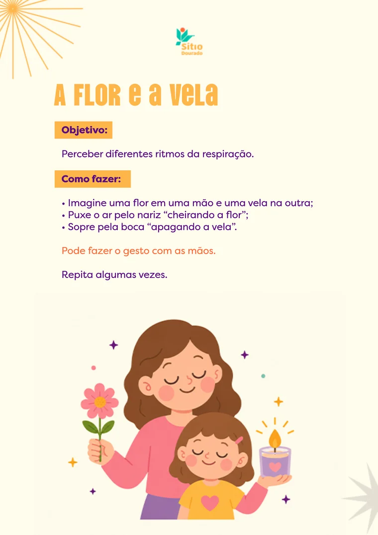 Página do e-book com a prática A Flor e a Vela